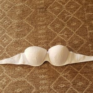 White Strapless bathing suit top